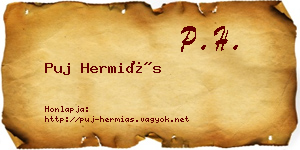 Puj Hermiás névjegykártya